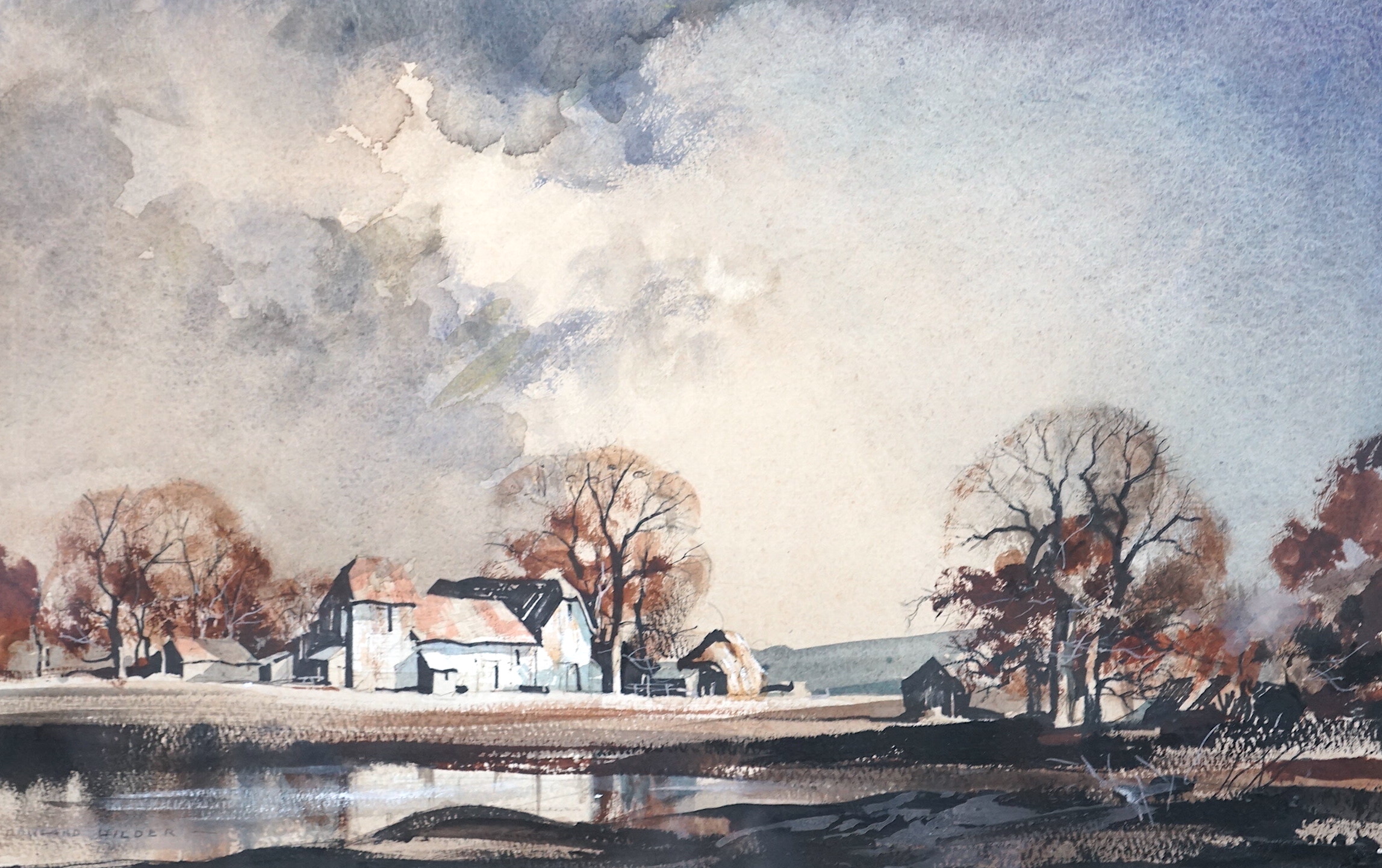 Rowland Hilder (English, 1905-1993), 'Passing Shower', watercolour, 37 x 57cm